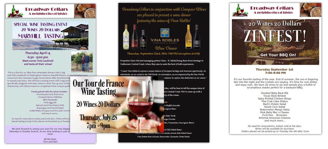 Cellars Bar and Grill Emails